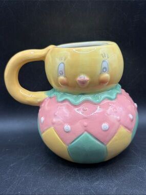 Johanna Parker Transpac Easter Chick Ceramic Mug Cup Folk Art Style Kitchenware